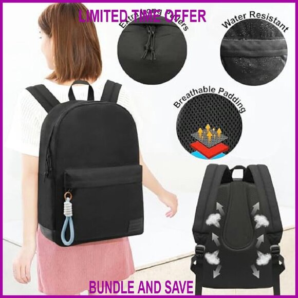 Lightweight Laptop Backpack with USB Charging Port, Waterproof Oxford Fabric main image 4